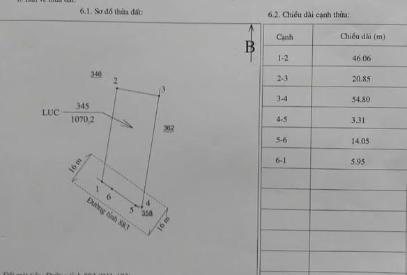 Đất mặt tiền ĐT 883, huyện Giồng Trôm, 1070m² - Cơ hội đầu tư hấp dẫn!