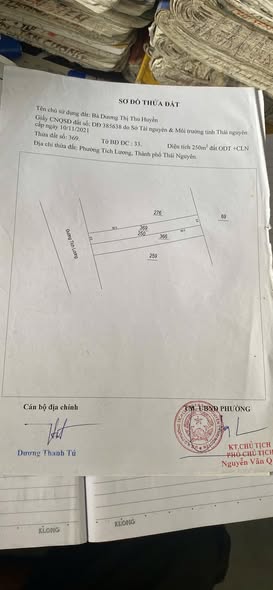 Đất Tổ 1, Phường Tích Lương 250m² giá 1.8 tỷ - Mặt tiền 5m, kinh doanh tốt!