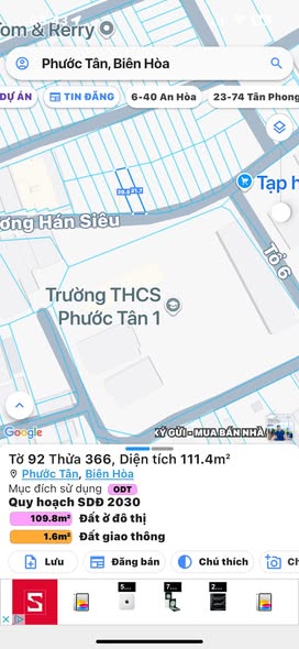 Đất mặt tiền Phước Tân 111.4m² giá 2.5 tỷ - Cơ hội đầu tư tuyệt vời!