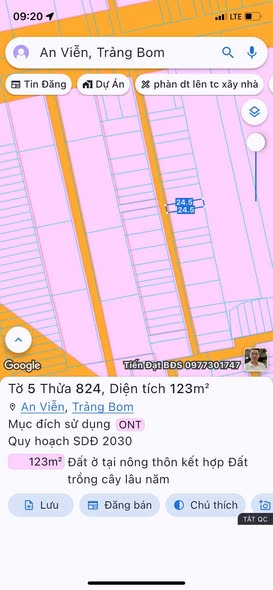 Đất thổ cư 100m² đường Phùng Hưng, Trảng Bom - Giá 1.2 tỷ, sổ đỏ chính chủ!