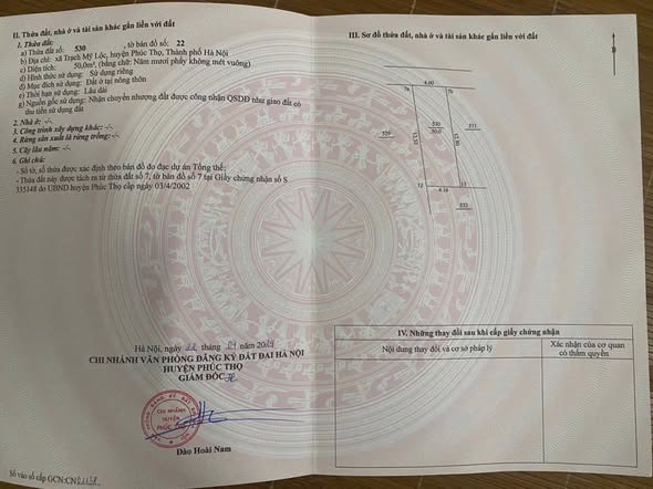 Đất nền Trạch Mỹ Lộc, Phúc Thọ 50m² giá 1.65 tỷ - Sổ đỏ chính chủ, nở hậu!