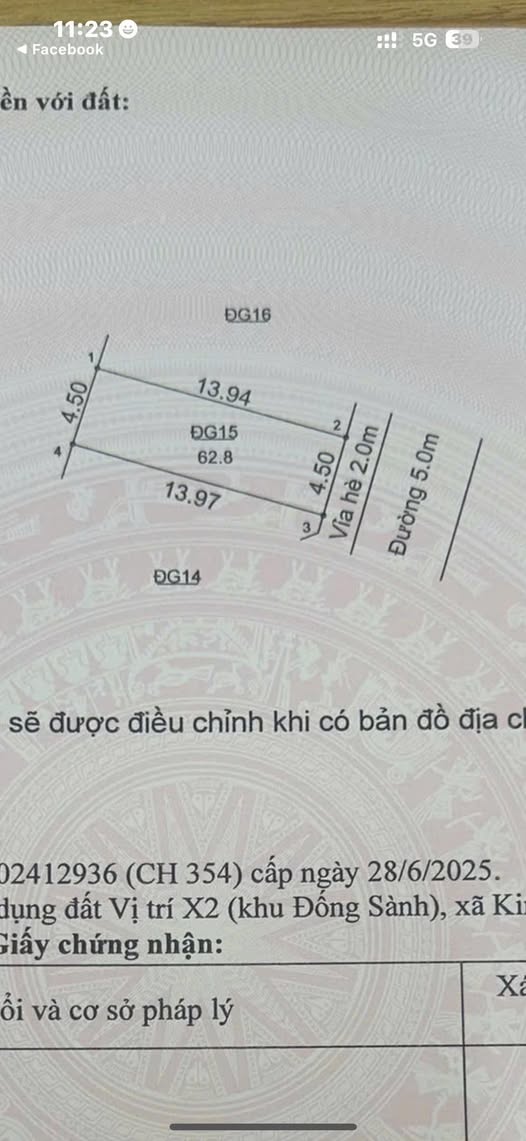 Đất nền Kim Chung, Hoài Đức 62m² giá 9.537 tỷ - Cơ hội đầu tư tuyệt vời!