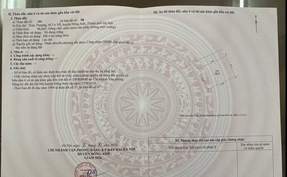 Đất nền lô góc 96m² tại phường Uy Nỗ, Đông Anh - Mặt tiền rộng, đường thông ô tô!