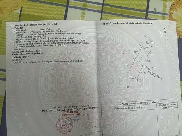 Đất thổ cư đường Quốc lộ 54, xã Ngãi Tứ, 3197.5m² giá 2.2 tỷ - Cơ hội đầu tư tuyệt vời!