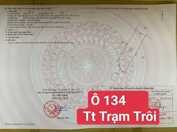 Đất dịch vụ Trạm Trôi 86.4m² giá 1.4 tỷ - Lô góc, ô tô tránh nhau!