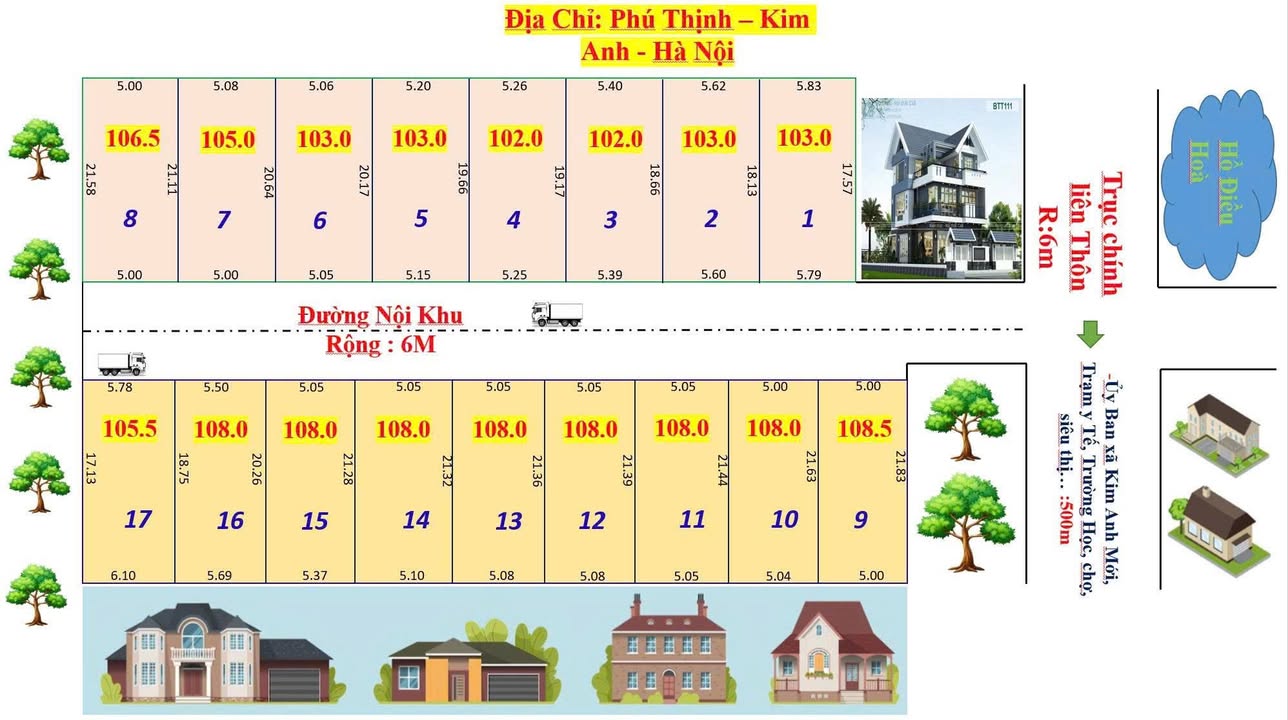 Đất nền Kim Anh Sóc Sơn 100m² giá 1 tỷ - Đường ô tô tránh nhau