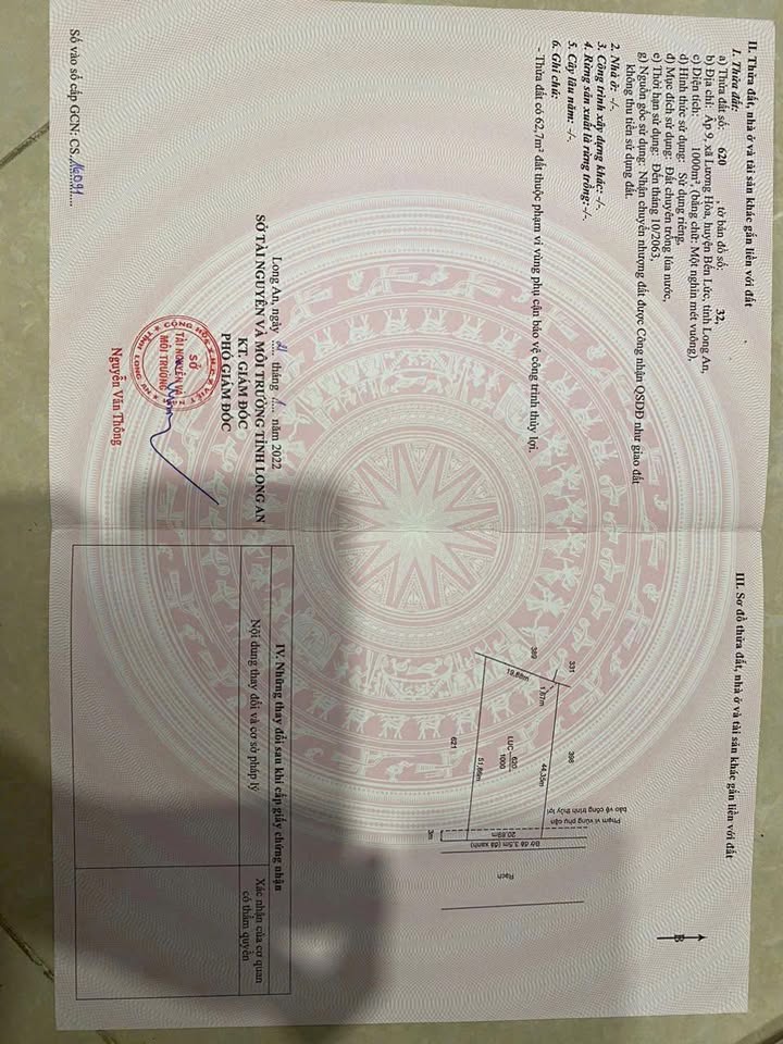 Đất lúa 1000m² mặt tiền kênh tại Ấp 9, Lương Hòa, Bến Lức - Giá chỉ 700 triệu