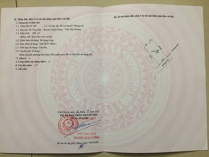 Đất nền Ứng Hòe Ninh Giang 200m² giá 1 tỷ - Gần chợ Đọ tiện ích tuyệt vời!