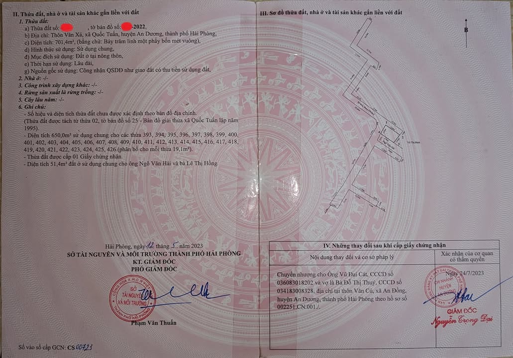 Đất thổ cư xã Quốc Tuấn, An Dương 700m² giá 650 triệu - Cơ hội đầu tư tuyệt vời!