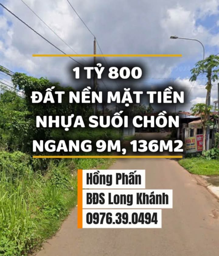Lô đất mặt tiền nhựa Bảo Vinh 135m² giá 1.8 tỷ - Phù hợp đầu tư kinh doanh!