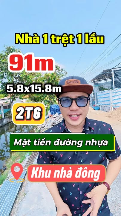 Nhà 1 trệt 1 lầu mặt tiền đường Huỳnh Thị Luông, 91m² giá 2.6 tỷ - Sổ hồng công chứng nhanh!