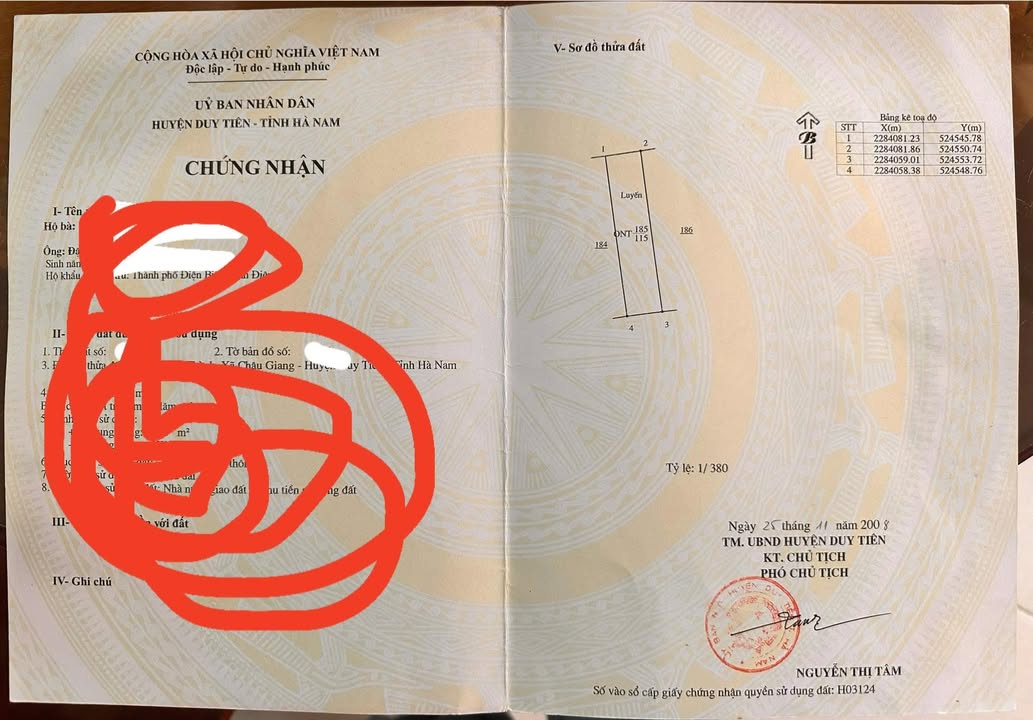 Đất đấu giá Phúc Thành, Duy Tiên, Hà Nam 115m² - Sổ đỏ chính chủ, giá tốt hơn 200 triệu!