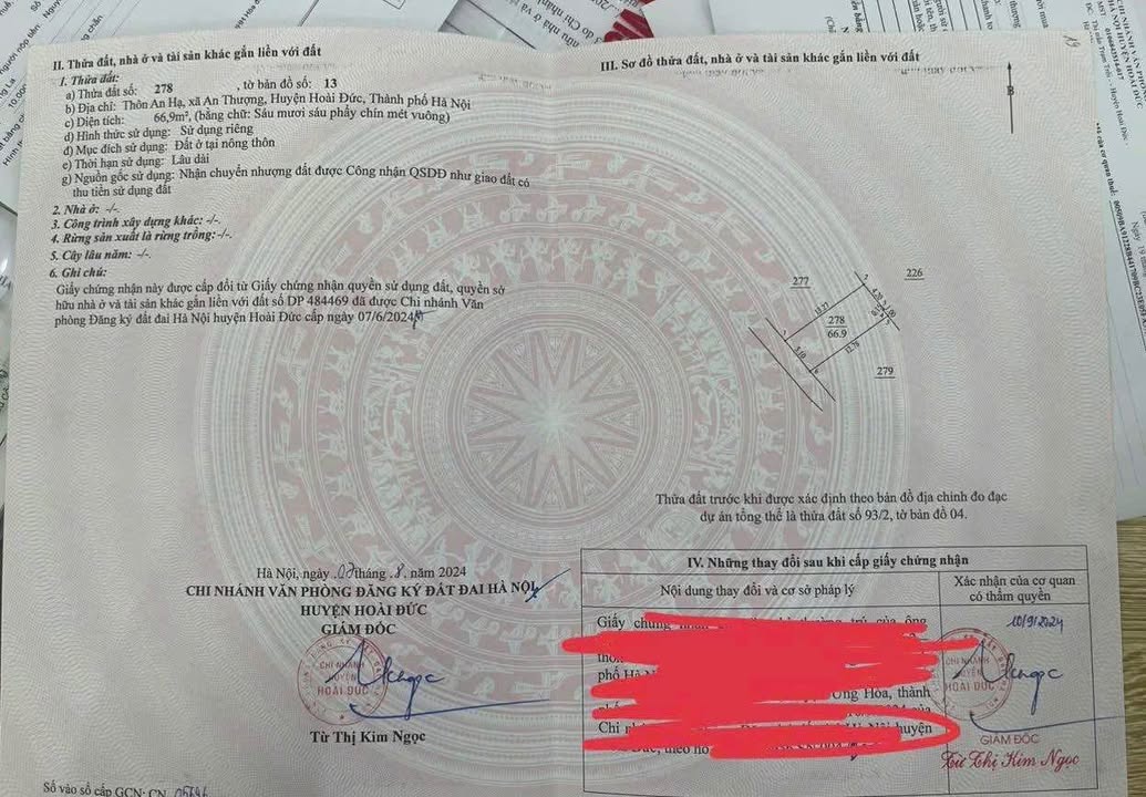 Bán lô đất An Thượng, An Khánh 66.9m² giá 5.208 tỷ - Pháp lý rõ ràng, vị trí đắc địa!