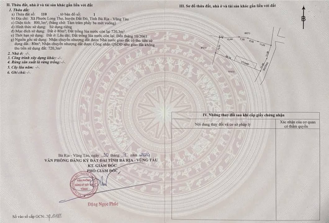 Đất nền Phước Long Thọ, Đất Đỏ 3600m² giá 1.3 tỷ - Đầu tư sinh lời hấp dẫn!