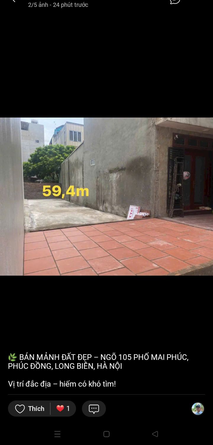 Đất nền Phúc Đồng, Long Biên 65m² giá 7.425 tỷ - Vị trí đắc địa, tiềm năng tăng giá!