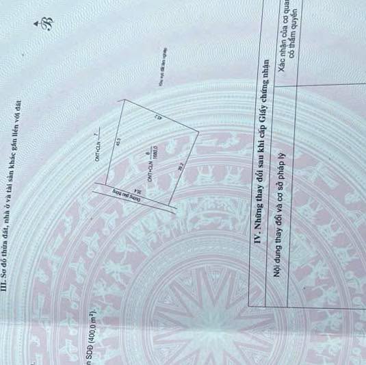 Đất thổ cư 400m² tại xã Thành Tân, huyện Thạch Thành - Tiềm năng tăng giá cao!