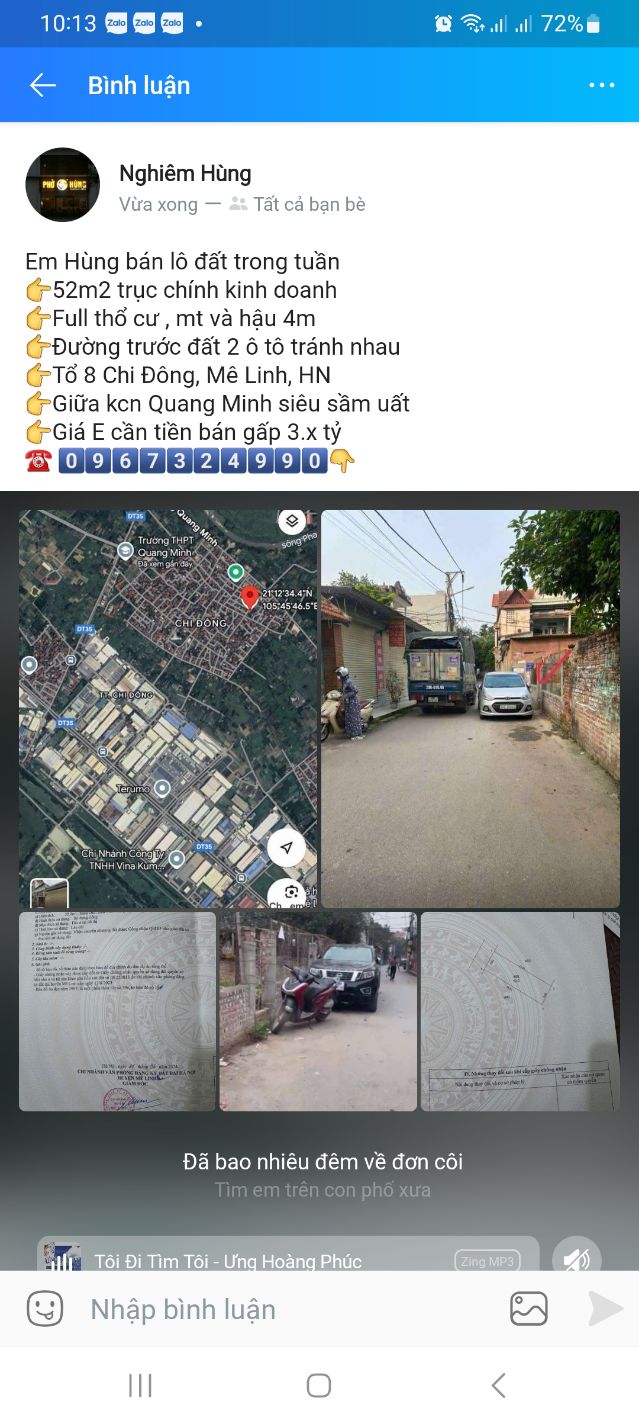 Đất thổ cư tại Chi Đông, Mê Linh 52m² giá 3 tỷ - Kinh doanh sầm uất!