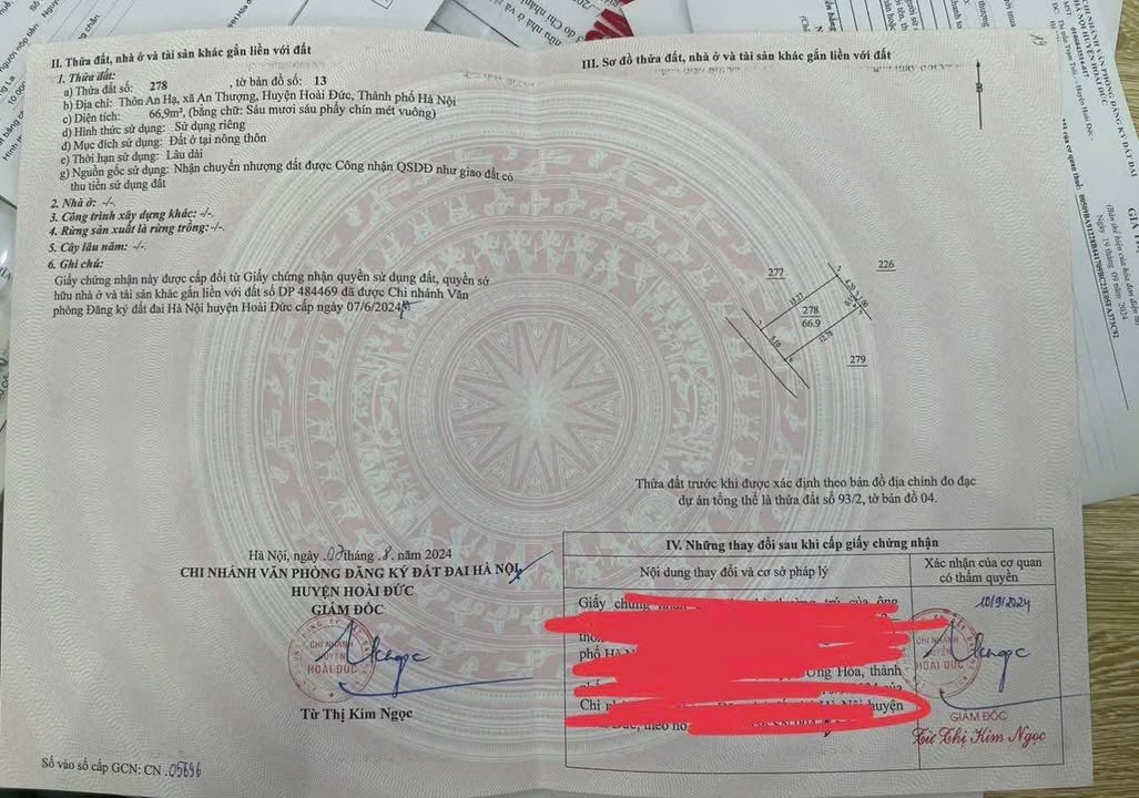 Đất nền An Thượng Hoài Đức 66m² giá chỉ 8 triệu - Sổ đỏ chính chủ, pháp lý rõ ràng!