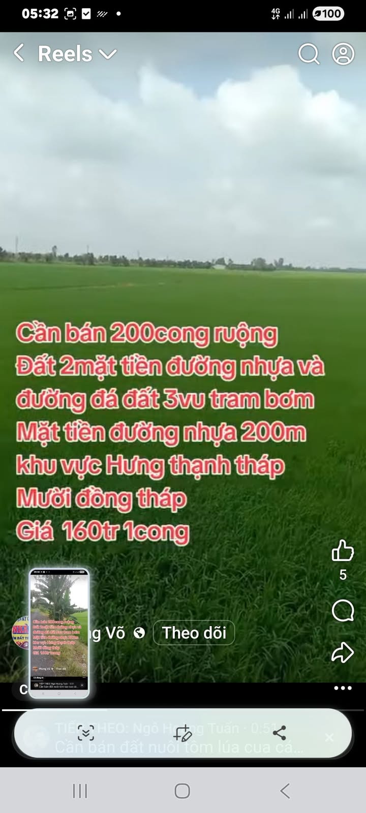 Đất nông nghiệp 200 công Hưng Thạnh, Đồng Tháp giá 32 tỷ - Mặt tiền lớn, đầu tư sinh lời!