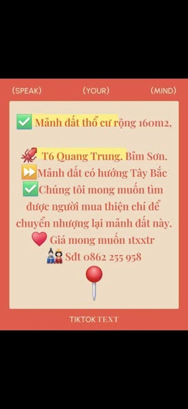 Đất thổ cư 160m² tại Quang Trung, Bỉm Sơn giá 1 tỷ - Tiềm năng sinh lời cao!