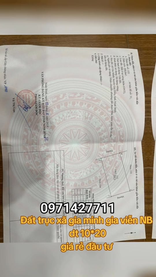 Đất nền xã Gia Minh, huyện Gia Viễn, Ninh Bình 200m² - Cơ hội đầu tư giá rẻ!