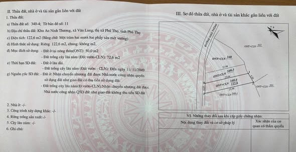 Đất nền An Ninh Thượng, Văn Lung, Phú Thọ 122m² - Đường nhựa ô tô tránh nhau!