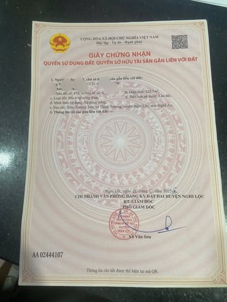 Đất nền Nghi Trường 122.3m² giá 1.5 tỷ - Đầu tư sinh lời tuyệt vời!