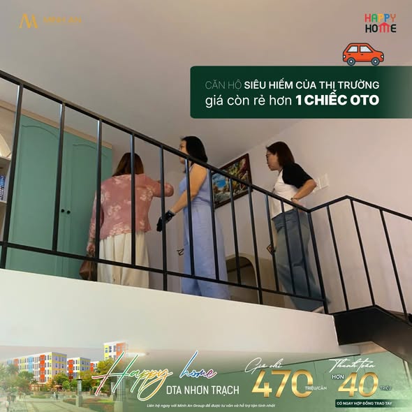 Căn hộ Happy Home Nhơn Trạch 44m² giá 470 triệu - Cơ hội an cư tuyệt vời!