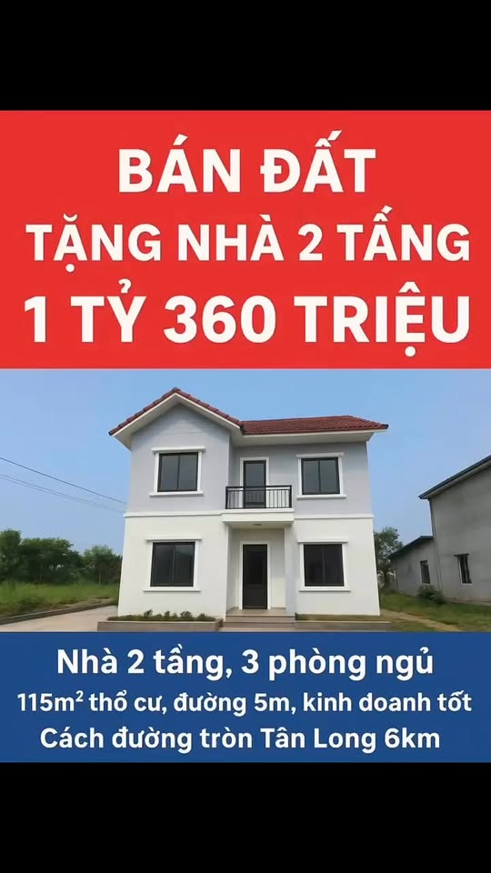 Đất nền Vô Tranh, Thái Nguyên 115m² giá 1.36 tỷ - Bán đất tặng nhà 2 tầng!
