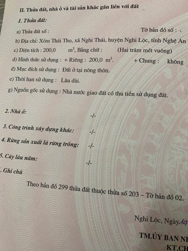 Bán đất Lô góc 2 mặt tiền Thái Thọ, Nghi Thái 200m² giá 4,3 tỷ - Cơ hội đầu tư tuyệt vời!