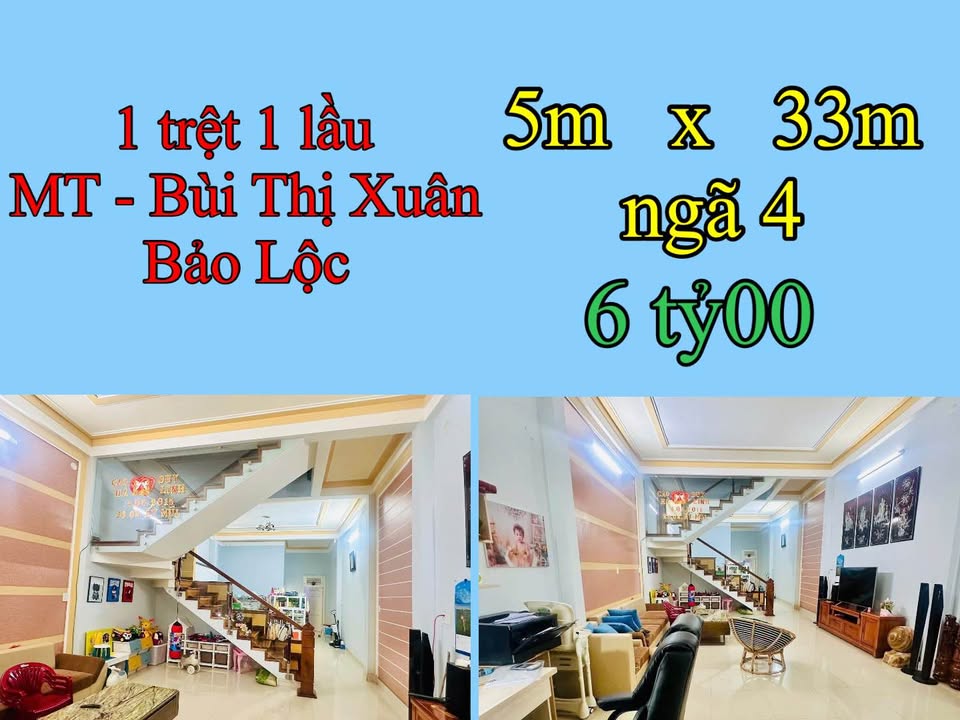 Nhà Bùi Thị Xuân Bảo Lộc 165m² giá 6 tỷ - Sổ đỏ chính chủ, sẵn sàng vào ở!