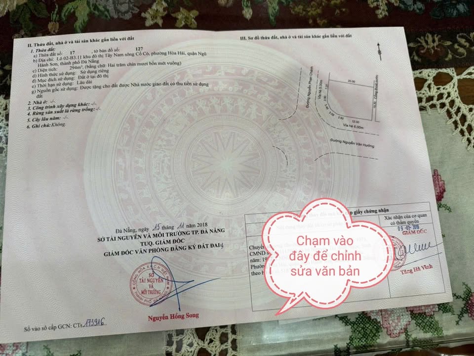 Đất nền biệt thự Phú Mỹ An Đà Nẵng 294m² giá 18 tỷ - Lô góc đắc địa!