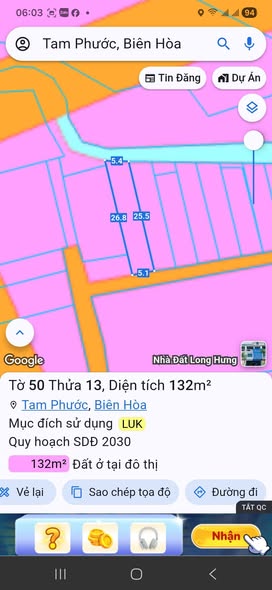Đất nền Tam Phước Biên Hòa 132m² giá 700 triệu - Sổ đỏ chính chủ!