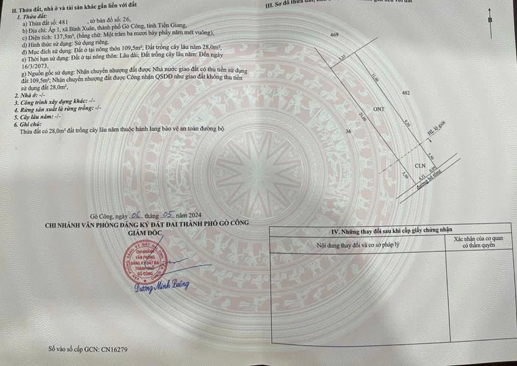 Đất nền liền kề 137.5m² tại KP1, Phường Bình Xuân - Giá chỉ 320 triệu