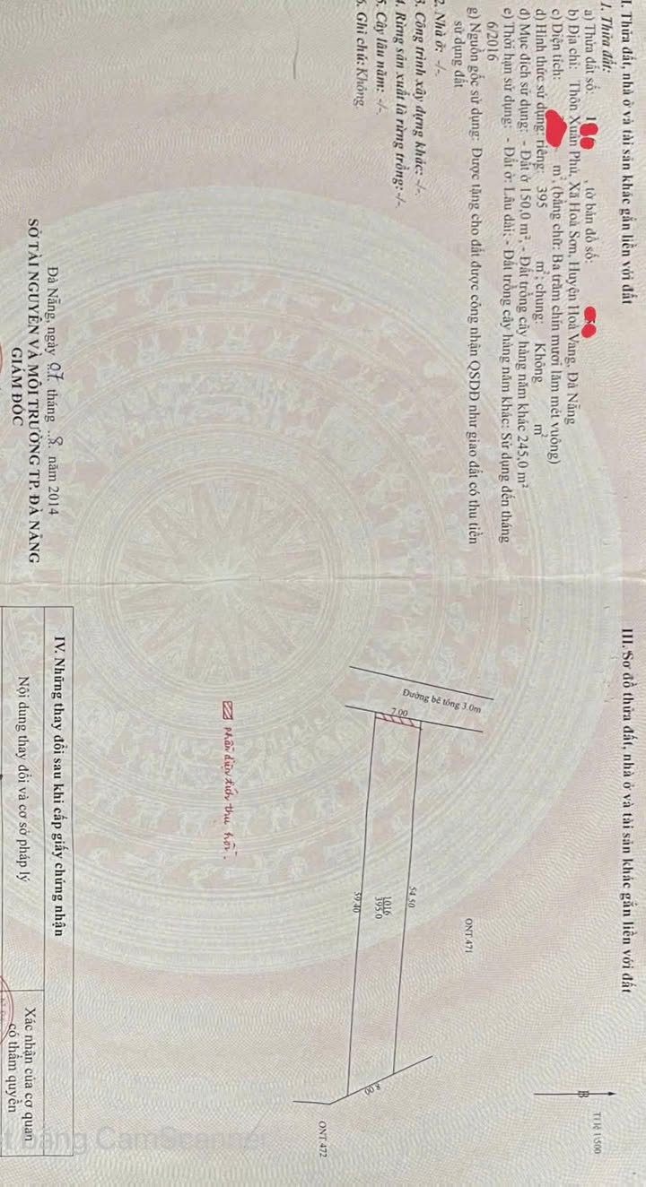 Đất nền Hòa Khánh Đà Nẵng 400m² giá 2.5 tỷ - Đầu tư sinh lời cao!