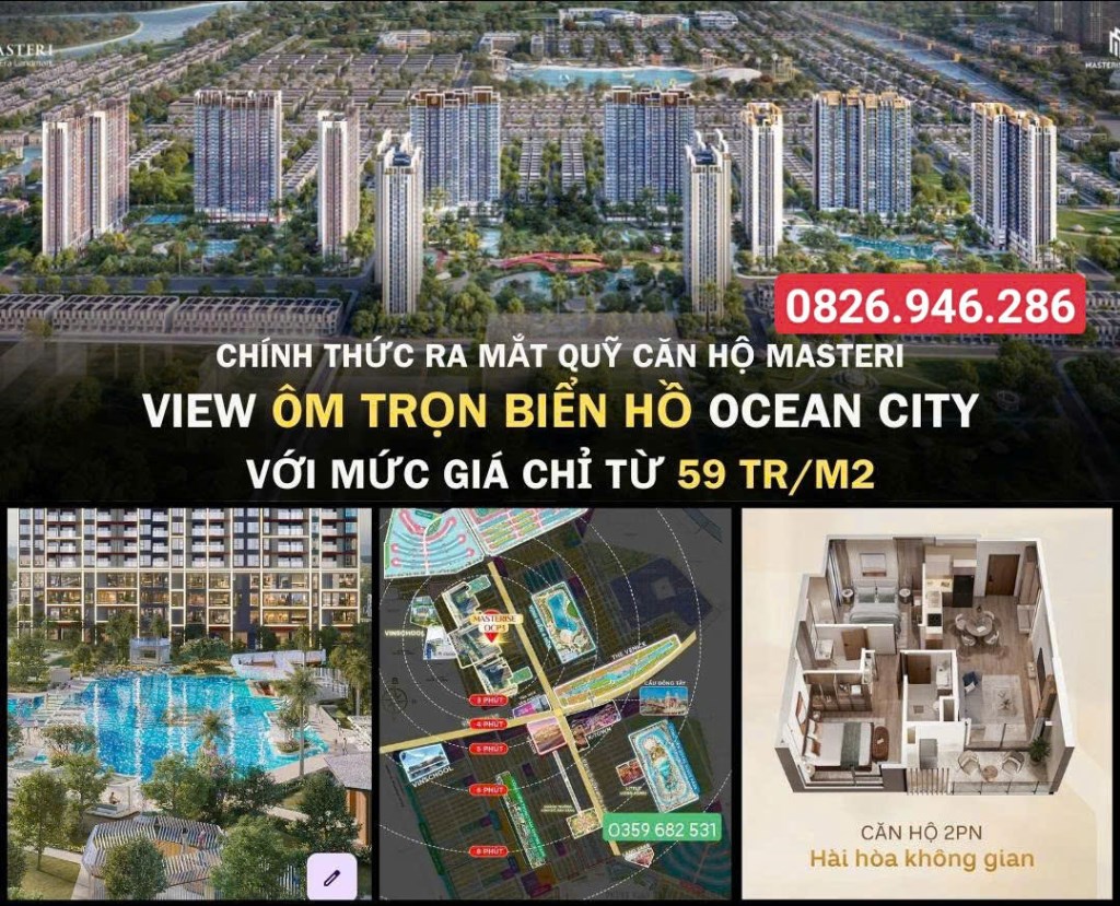 Chung cư Vinhomes Ocean Park 3 Hưng Yên 60m² giá 4 tỷ - Thiết kế hiện đại, tiện ích đẳng cấp!