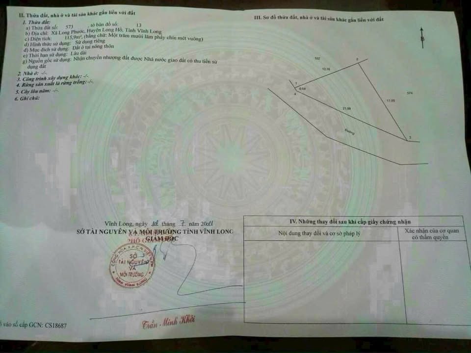 Đất nền chính chủ xã Long Phước 115m² giá 650 triệu - Đường ô tô vào tận nơi!