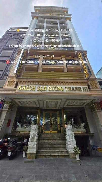 Khách sạn Cao Thắng, Q10 187m² giá 118 tỷ - Đầu tư sinh lời ngay!