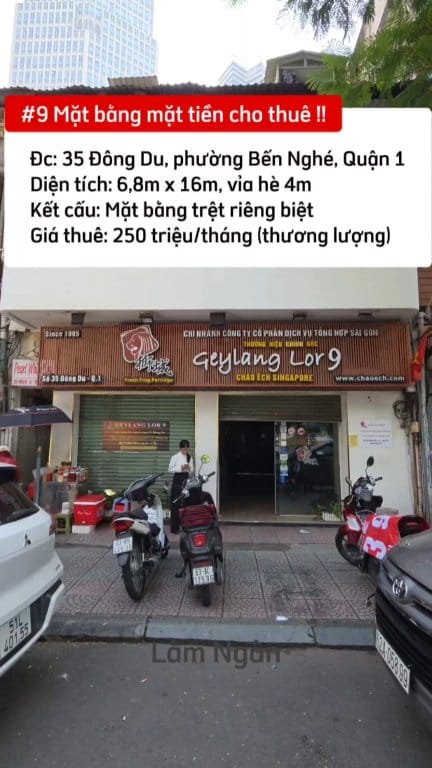 Mặt bằng cho thuê mặt tiền 35 Đông Du, Quận 1, 108.8m² - Vị trí đắc địa, giá chỉ 250 triệu/tháng!