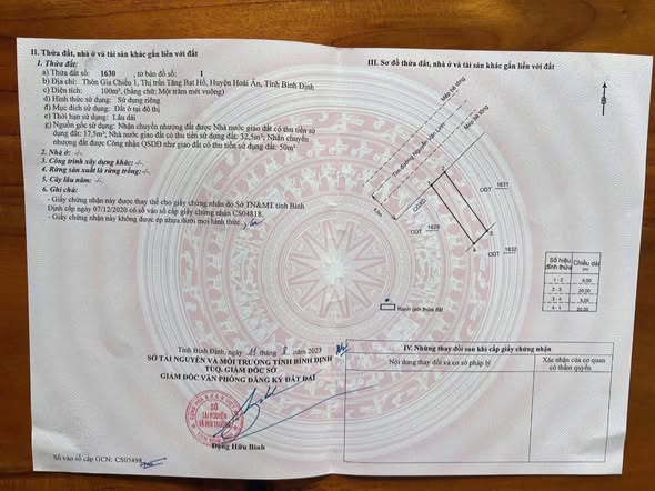 Đất nền chính chủ đường Nguyễn Văn Linh, Bình Định 100m² - Giá chỉ 1.1 tỷ!