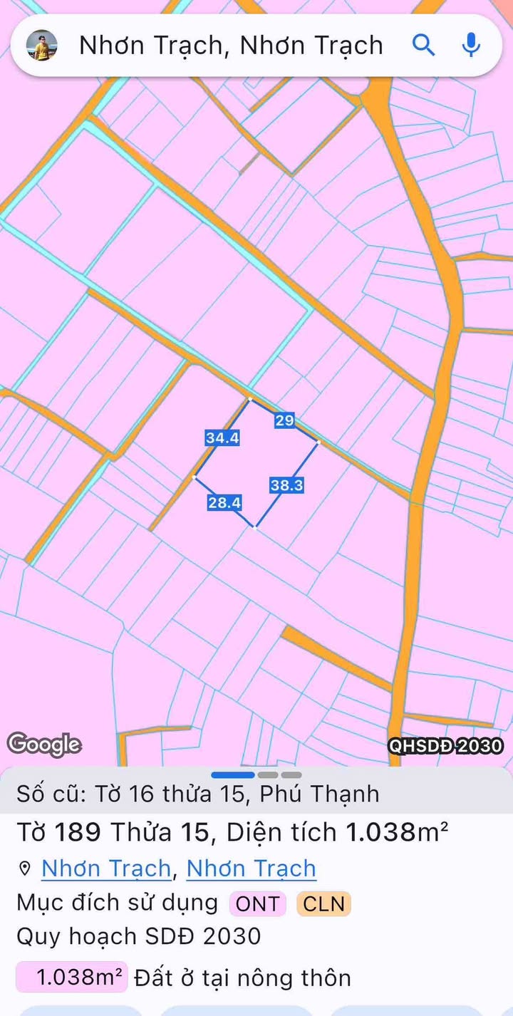 Đất nền lô góc 2 mặt tiền xã Phú Thạnh 1038m² giá 6 tỷ - Sổ hồng chính chủ