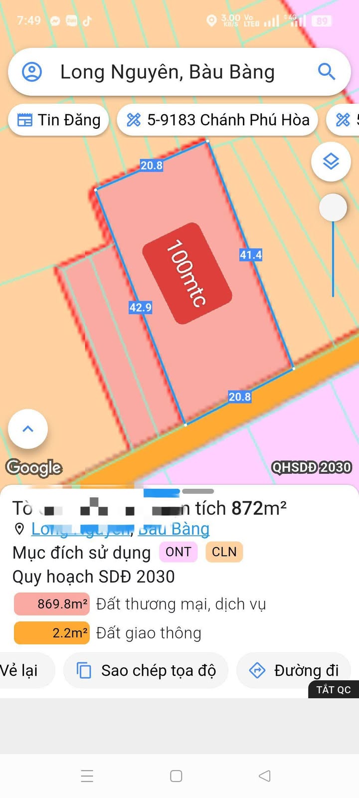 Đất Long Nguyên 840m² giá 3.6 tỷ - Thổ cư 100% và nhà kho sẵn có!