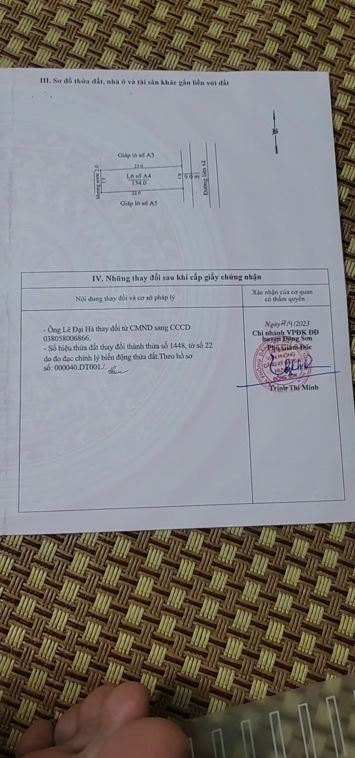 Lô đất chính chủ bán tại Phường Đông Quang, Thanh Hóa - Diện tích 134m², giá thỏa thuận!