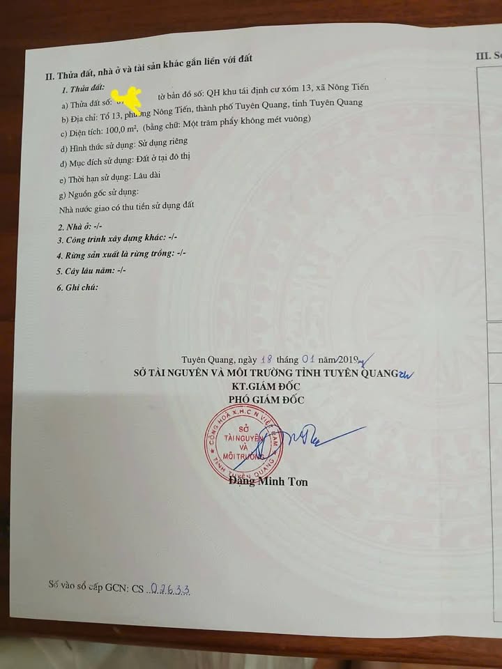 Lô đất tái định cư Tổ 13 Nông Tiến 100m² giá 2 tỷ - Đầu tư sinh lời ngay!