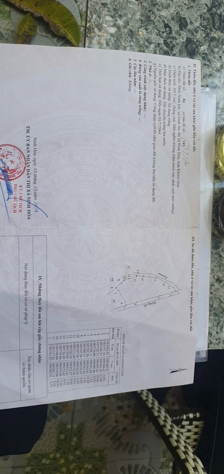 Đất nông nghiệp Ninh An 720m² giá 130 triệu - Pháp lý rõ ràng, sẵn sàng công chứng!