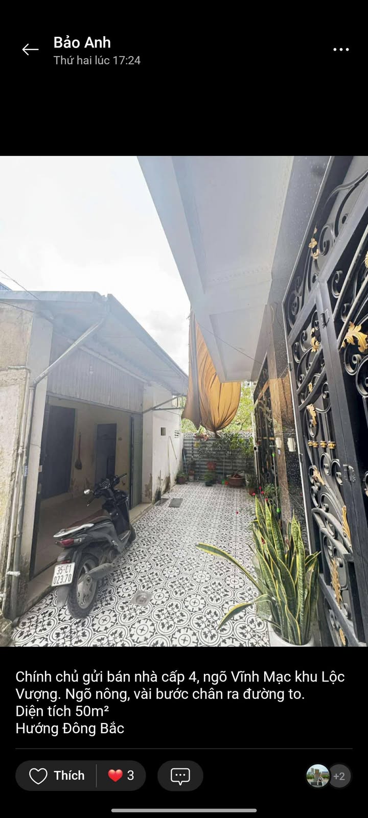 Nhà cấp 4 ngõ Vĩnh Mạc Lộc Vượng 50m² giá 1.55 tỷ - Chính chủ bán gấp!