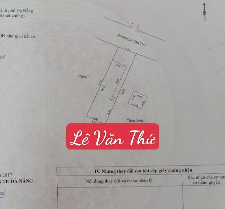 Đất nền mặt tiền đường Lê Văn Thứ, Sơn Trà, Đà Nẵng 115m² giá 10 tỷ - Cơ hội đầu tư tuyệt vời!