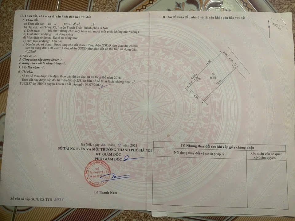 Đất nền Phùng Xá Thạch Thất 161m² giá 8 triệu - Sát đường lớn, kinh doanh tốt!