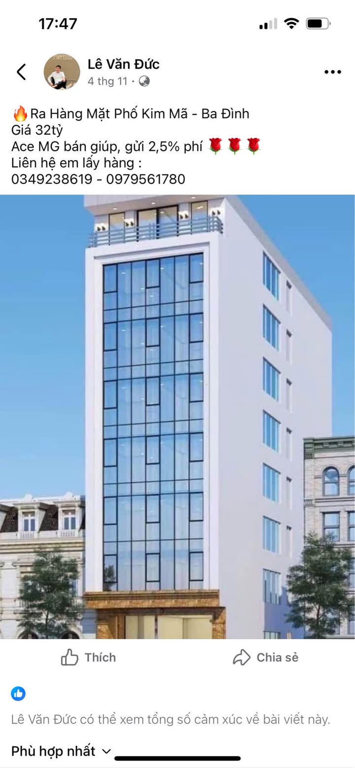 Building mặt phố Hai Bà Trưng 82m² giá thỏa thuận - Đầu tư sinh lời ngay!