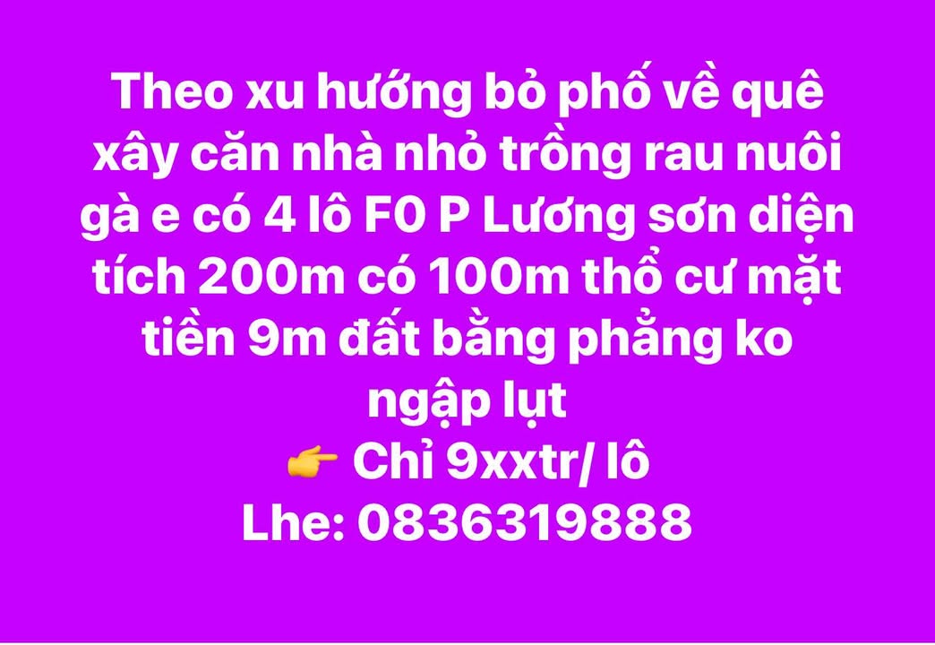 Đất nền Lương Sơn, Sông Công 200m² giá chỉ 900 triệu - Đầu tư sinh lời!